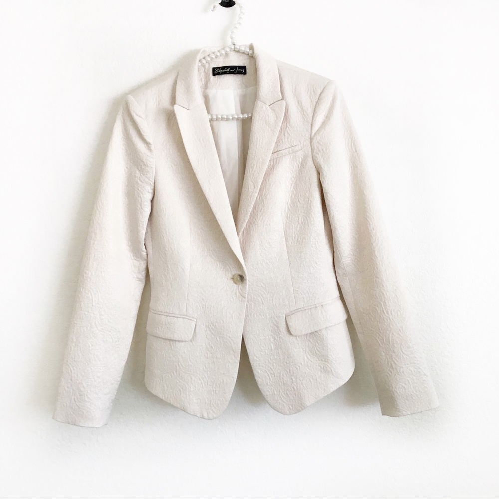 Elizabeth & James Beige Shimmer Blazer Jacket